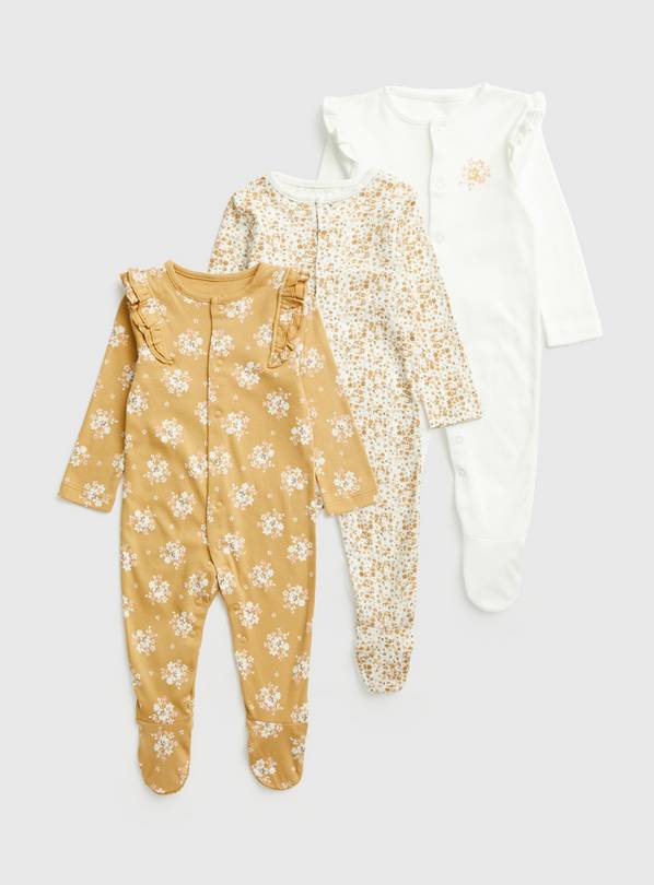 Harvest Floral Sleepsuit 3 Pack Up to 3 mths